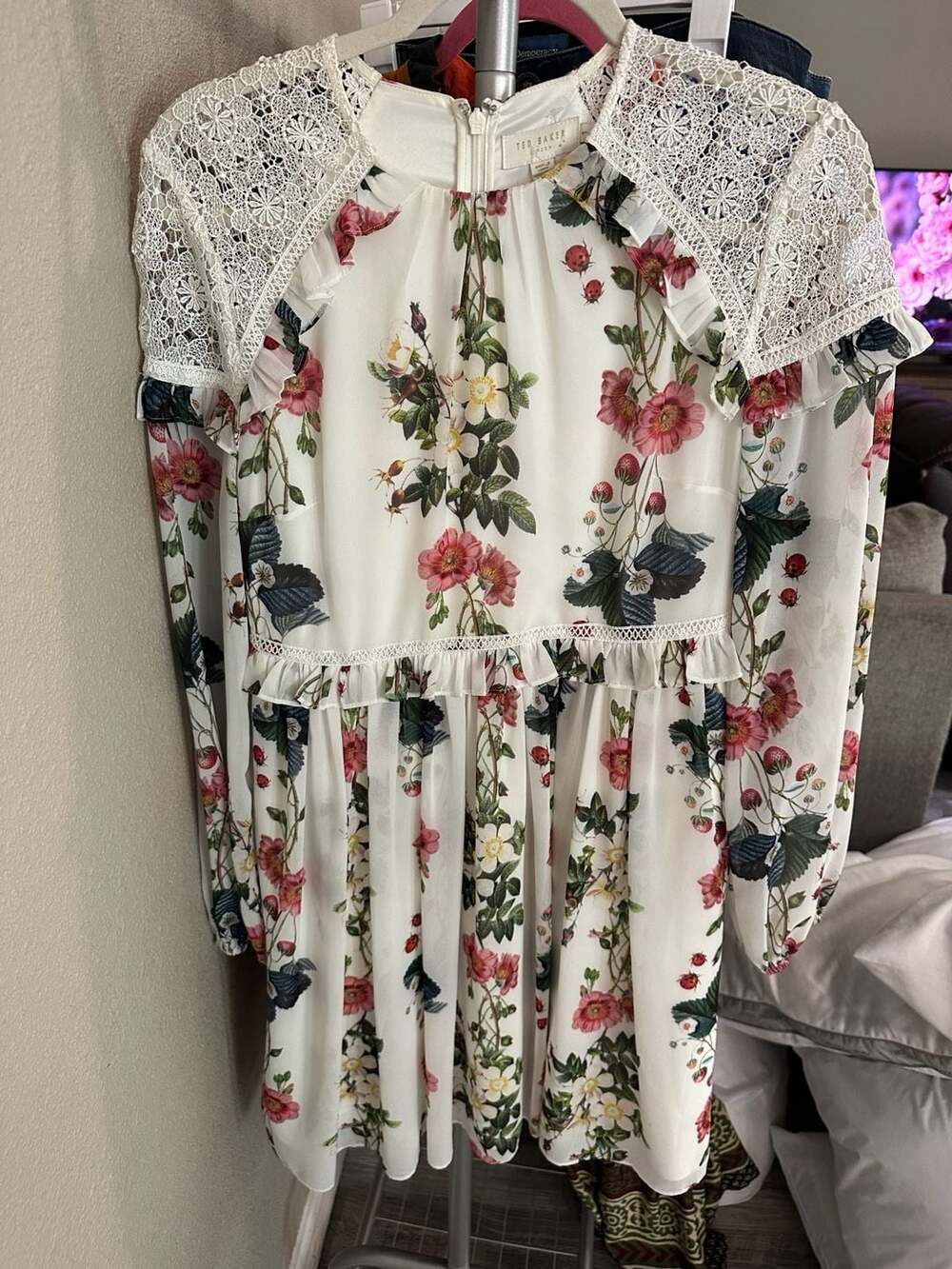 Ted Baker Maryam Oracle Long Sleeve Floral Lace Dress